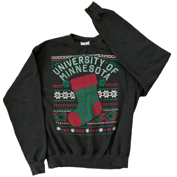 Champion University of Minnesota Christmas Sweatshirt ‘Cross Stitch’ Size M - Picture 1 of 5